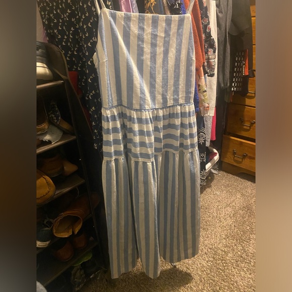 Striped Midi Dress with Pockets - Picture 3 of 4